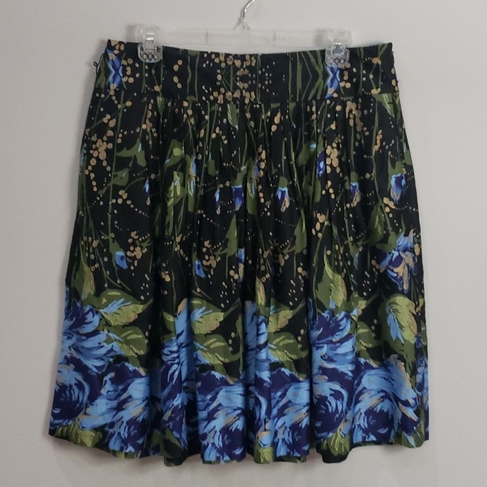 Ann Taylor LOFT Skirt Womens 8 Dark Floral Fairy Grunge Office Siren Corpcore